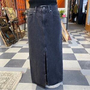 Madewell Black Denim Skirt